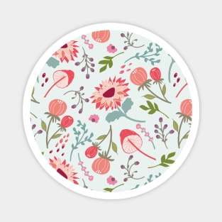 Florals, Berries and Mushrooms Pattern Magnet